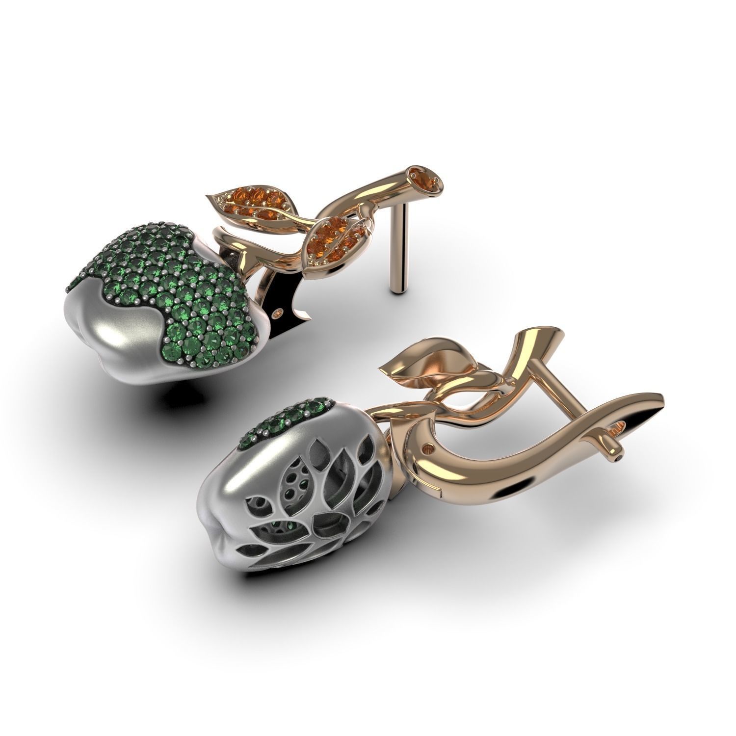 Wild Apple Earrings 3D print model_5