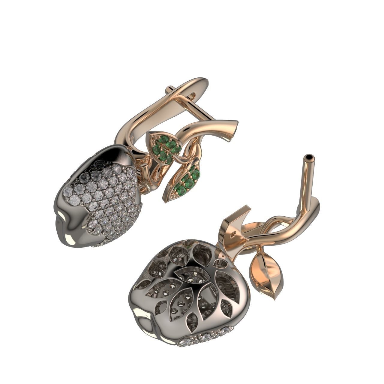 Wild Apple Earrings 3D print model_9