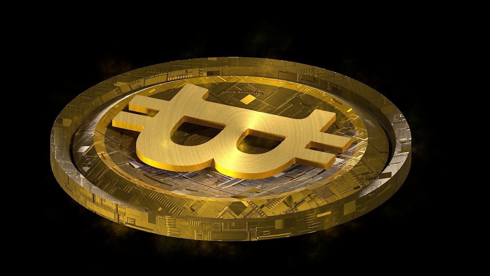 High Detailed Bitcoin Crypto Coin Token Blockchain Nft 0095 3D model_3