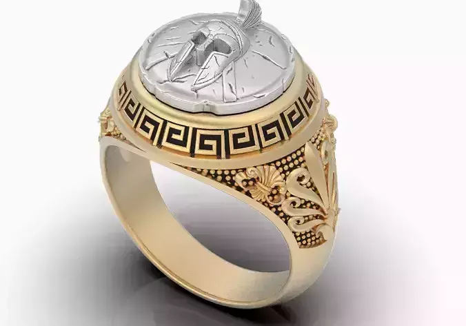 Spartacus man ring  gold jewelry printable 3D model