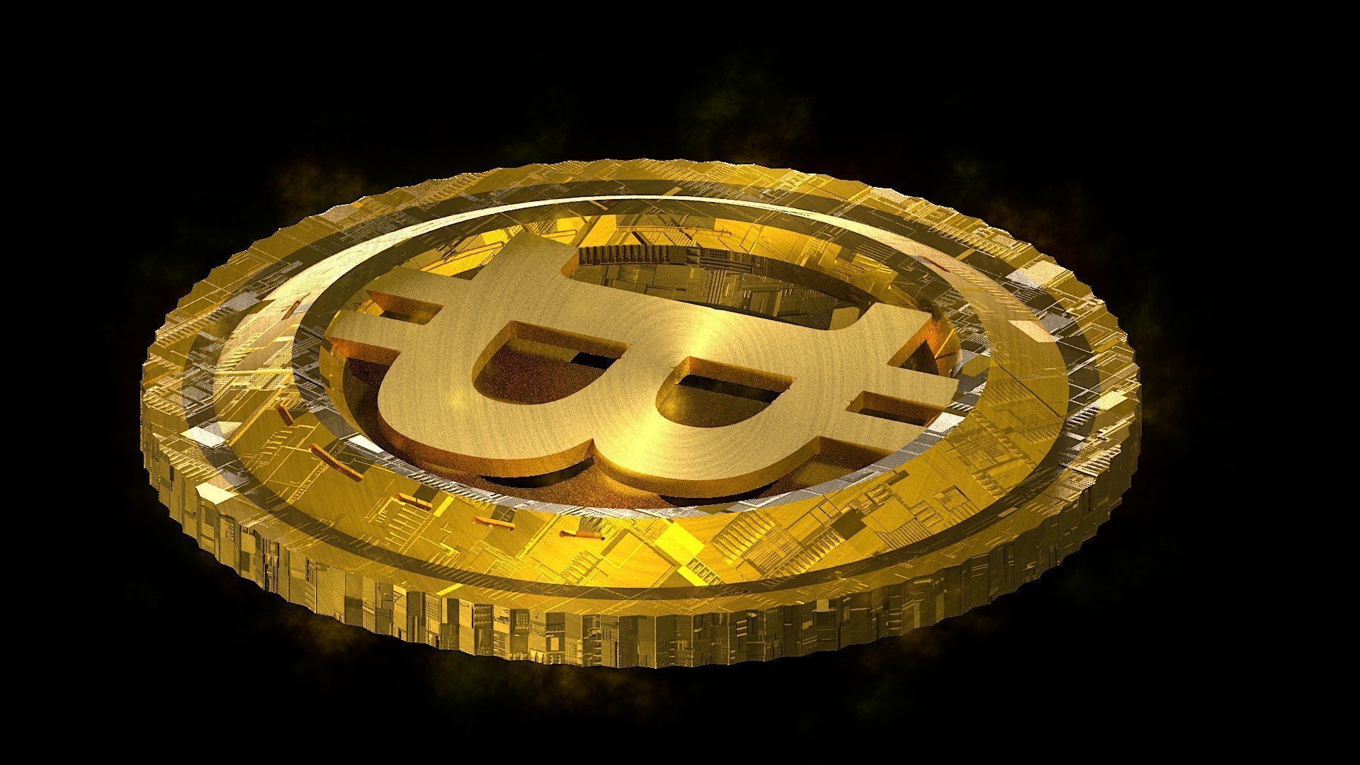 High Detailed Bitcoin Crypto Coin Token Blockchain Nft 0091 3D model_3