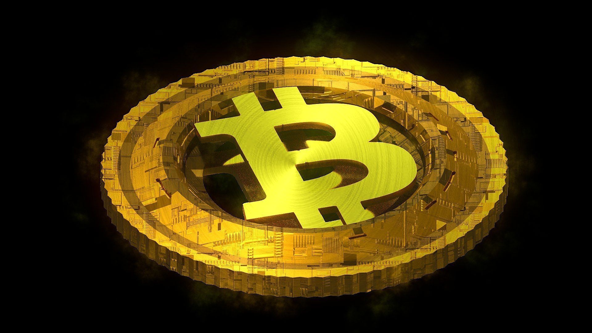 High Detailed Bitcoin Crypto Coin Token Blockchain Nft 0091 3D model_2