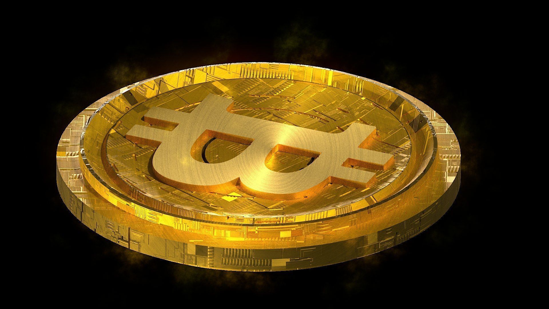 High Detailed Bitcoin Crypto Coin Token Blockchain Nft 0090 3D model_3