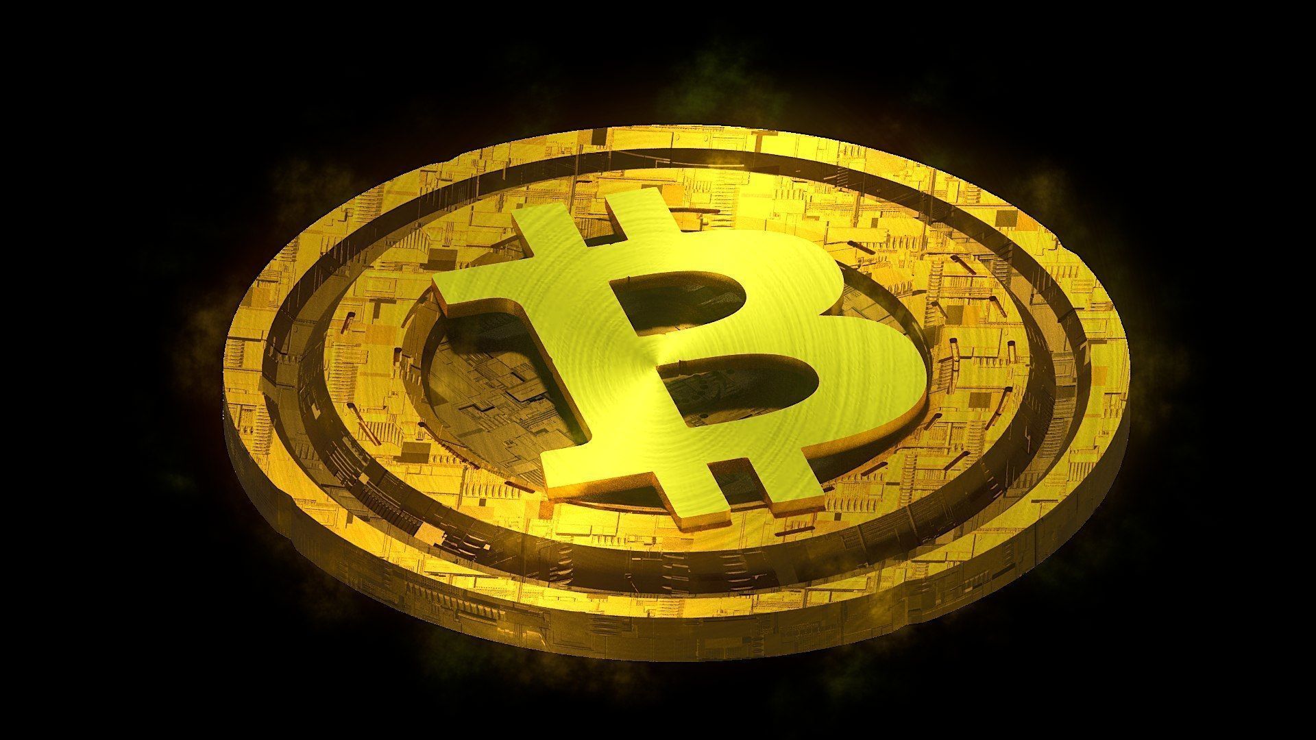 High Detailed Bitcoin Crypto Coin Token Blockchain Nft 0089 3D model_2