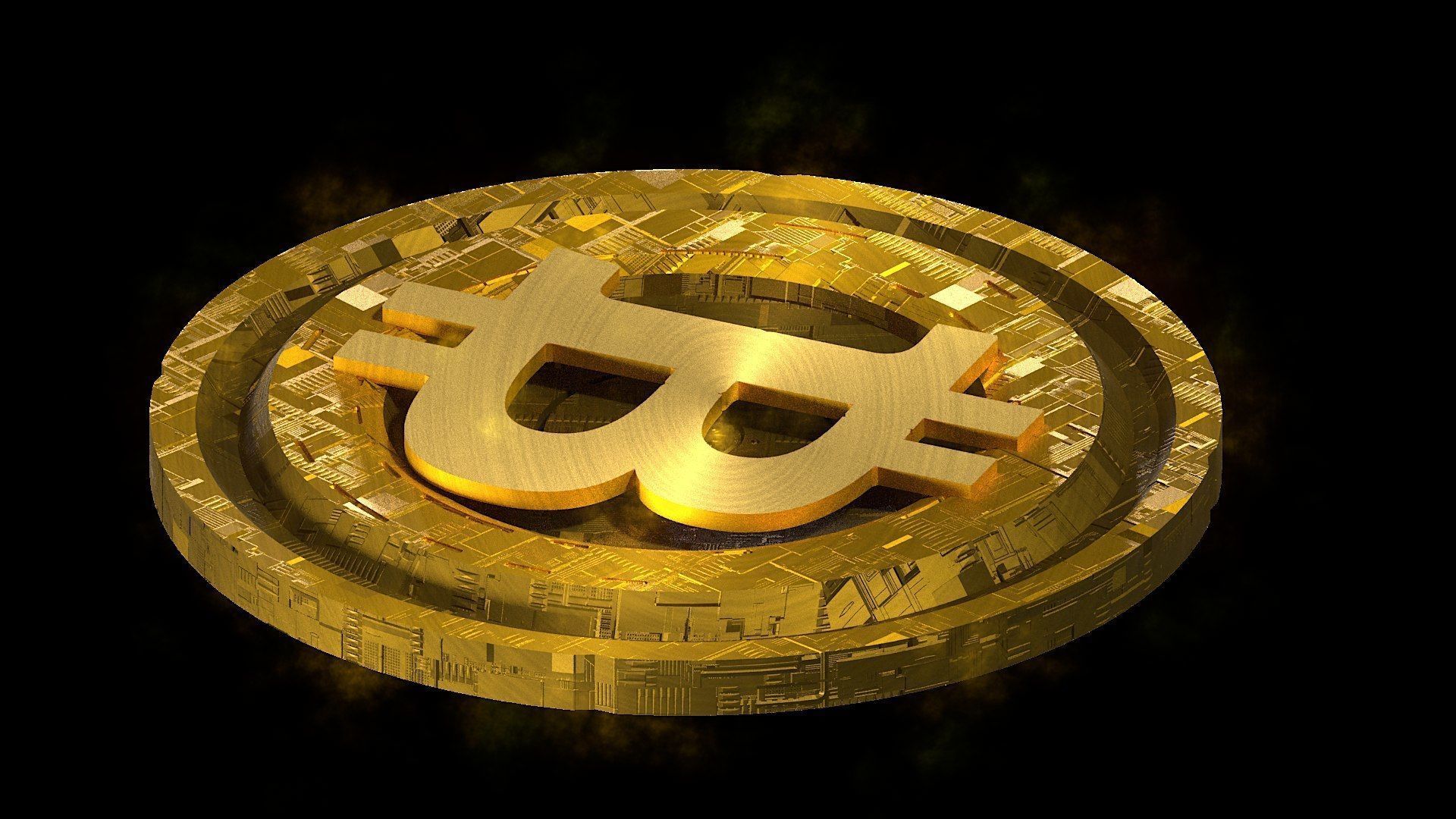 High Detailed Bitcoin Crypto Coin Token Blockchain Nft 0089 3D model_3