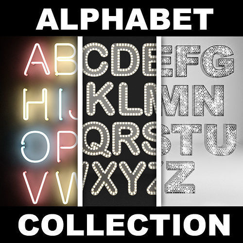 Lit Typography Collection 3D model