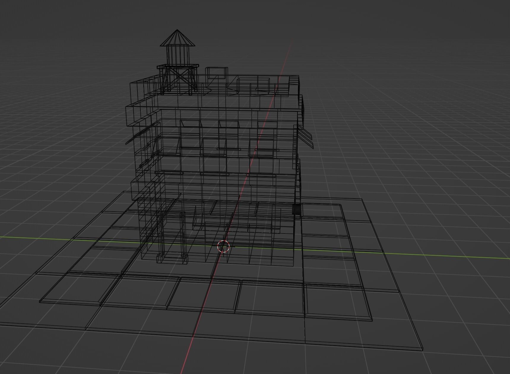 Low Poly Building 3D model_4