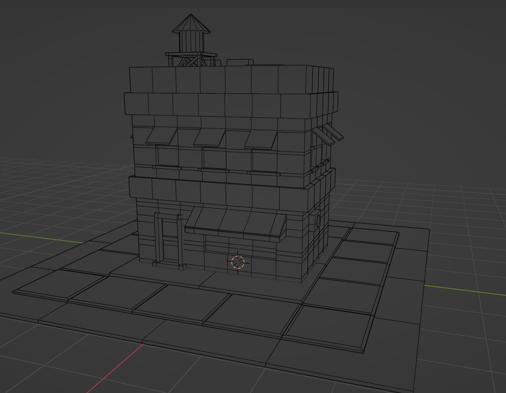 Low Poly Building 3D model_5