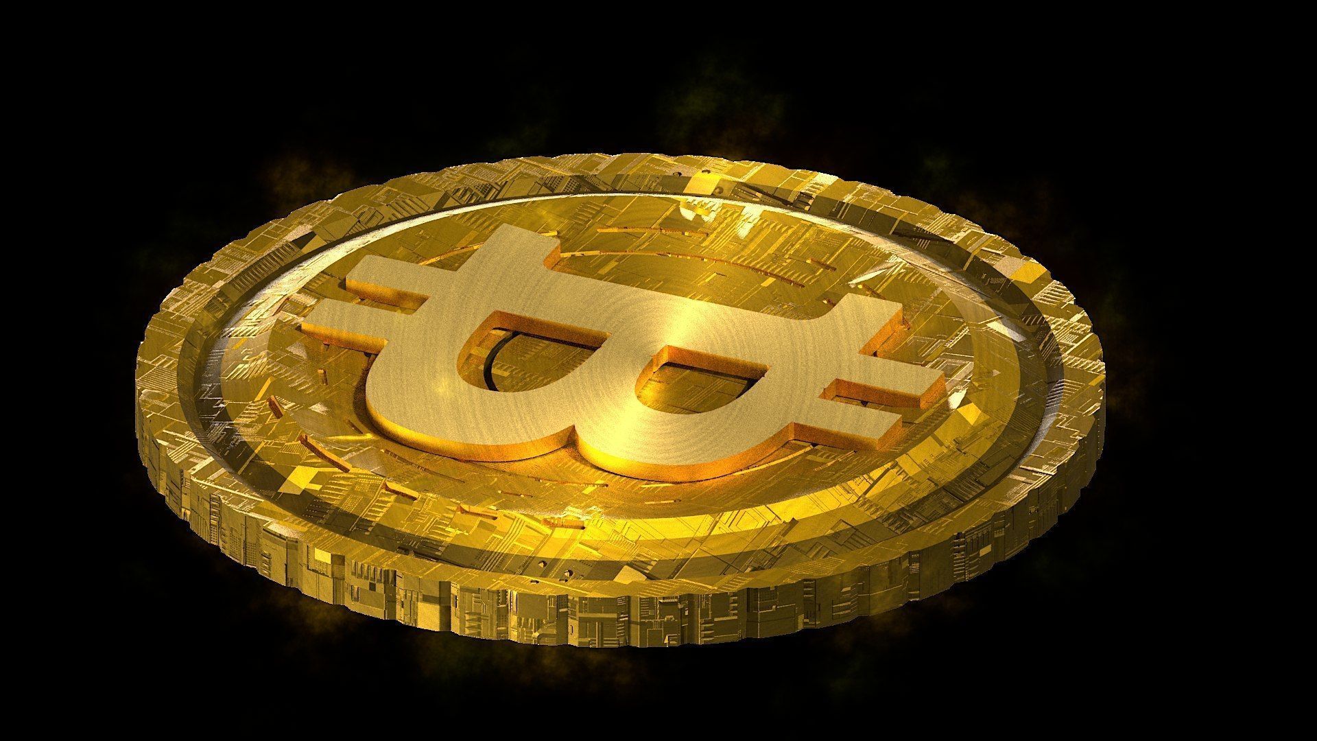 High Detailed Bitcoin Crypto Coin Token Blockchain Nft 0076 3D model_3