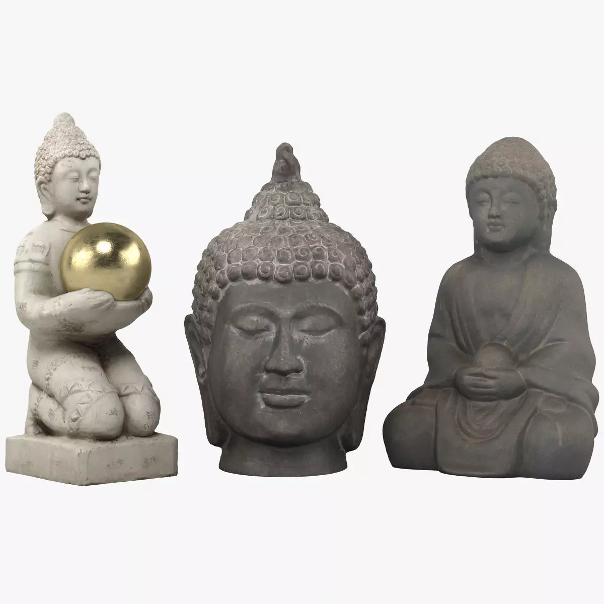 Buddha Statue Collection 3D model_0