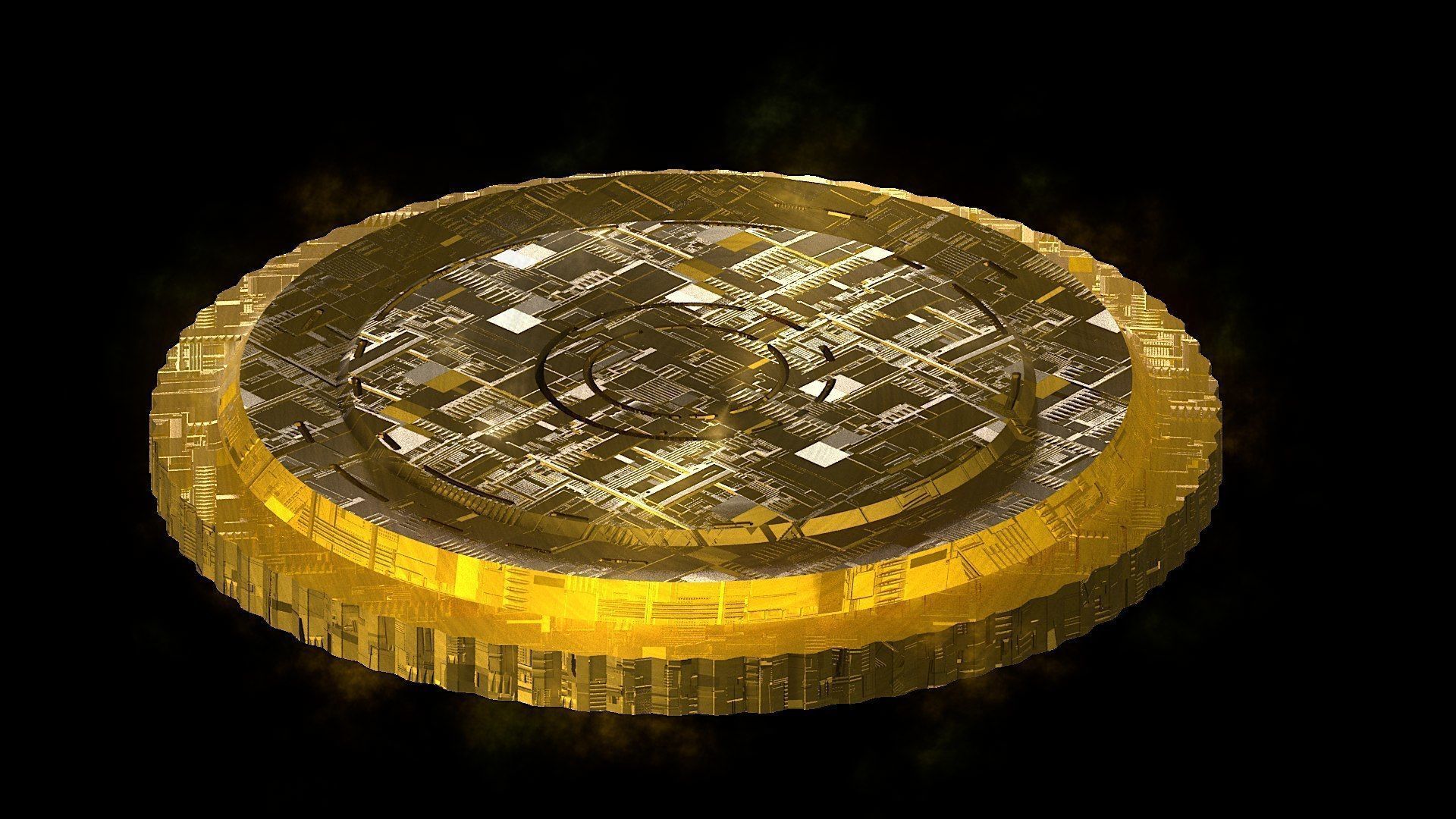 High Detailed Bitcoin Crypto Coin Token Blockchain Nft 0062 3D model_3