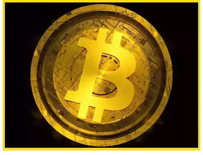 High Detailed Bitcoin Crypto Coin Token Blockchain Nft 057