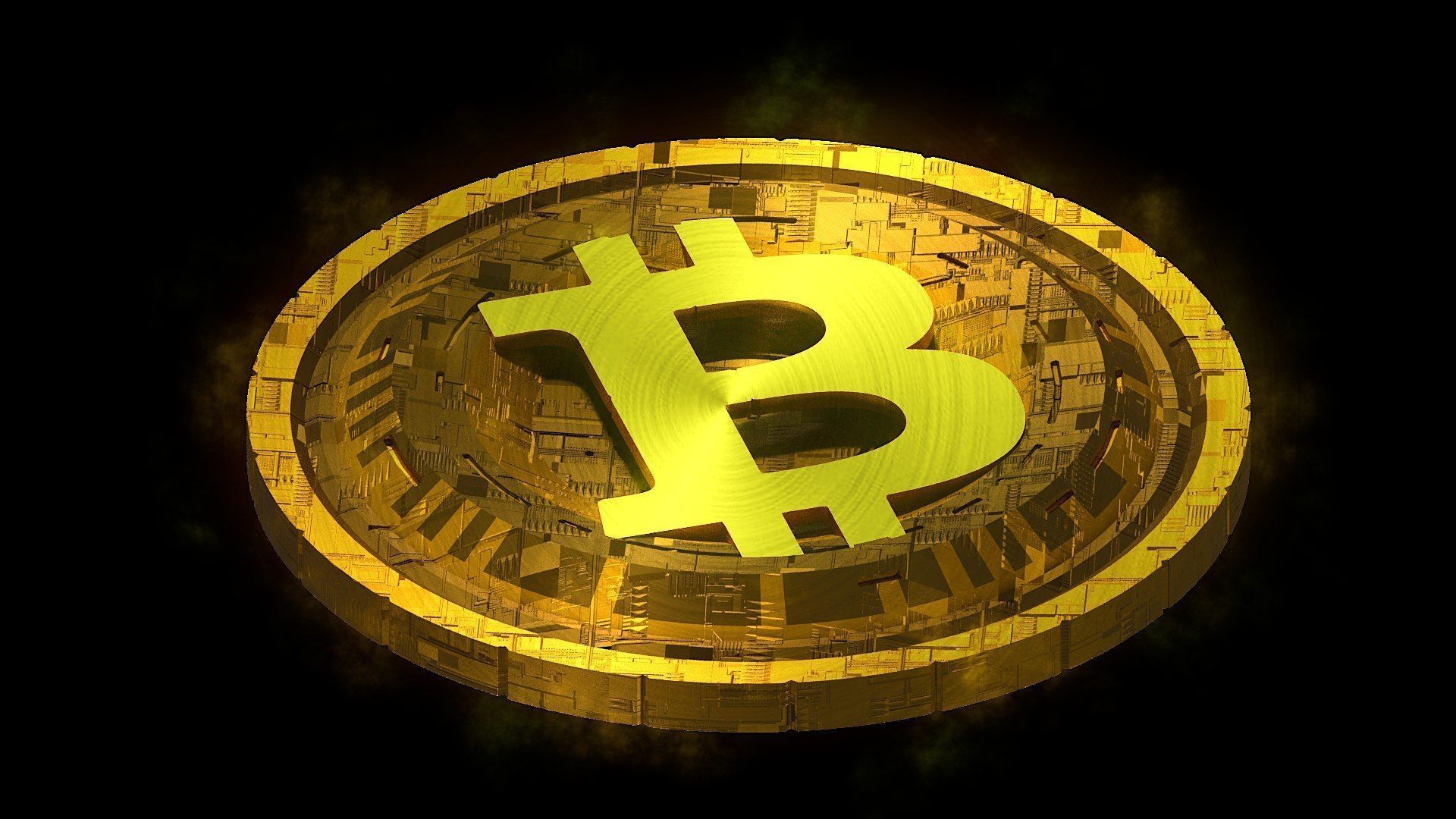 High Detailed Bitcoin Crypto Coin Token Blockchain Nft 0055 3D model_2