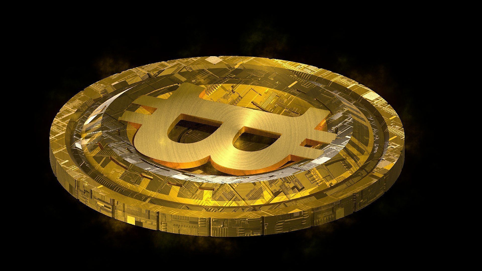 High Detailed Bitcoin Crypto Coin Token Blockchain Nft 0055 3D model_3