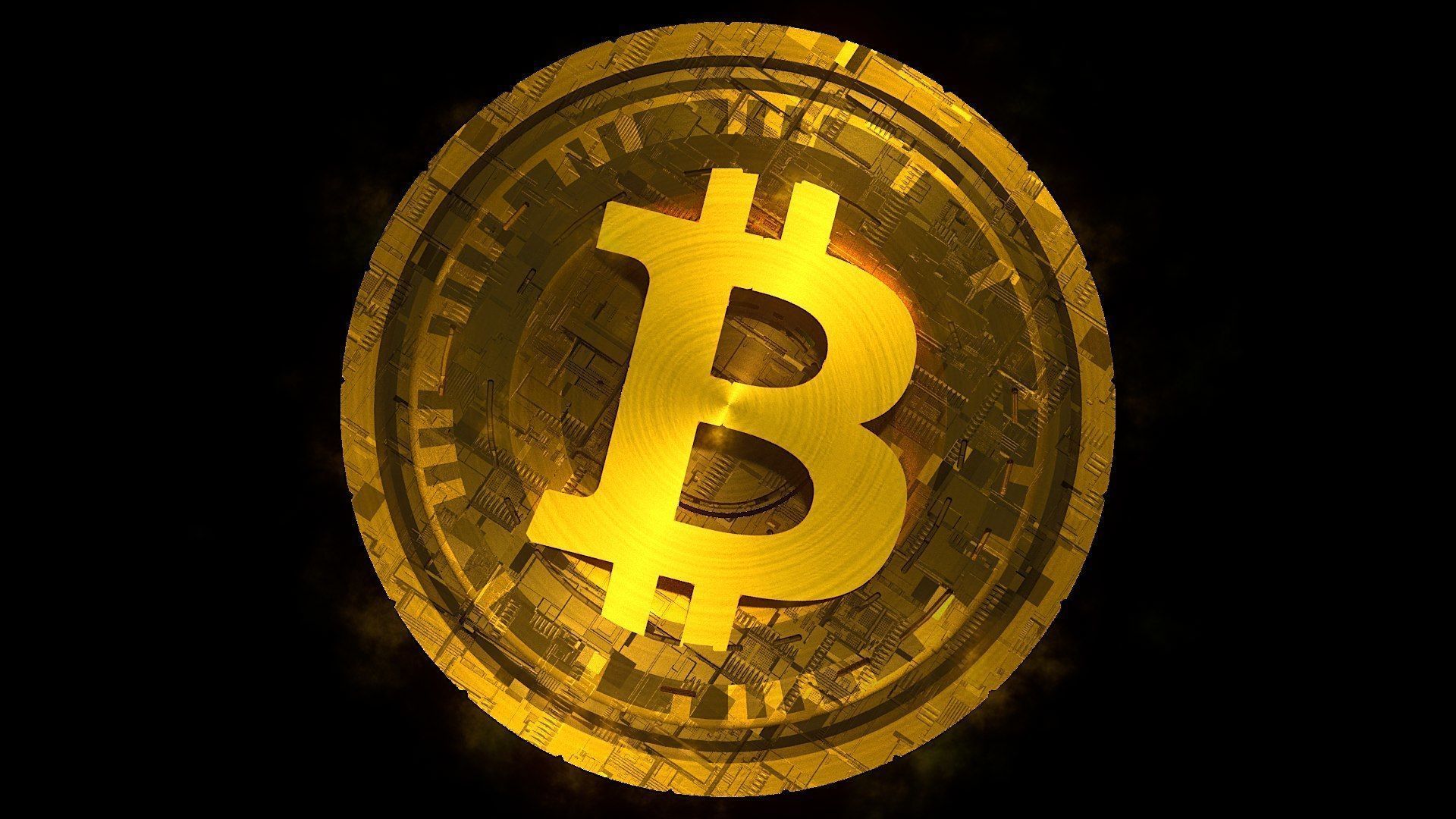 High Detailed Bitcoin Crypto Coin Token Blockchain Nft 0055 3D model_1