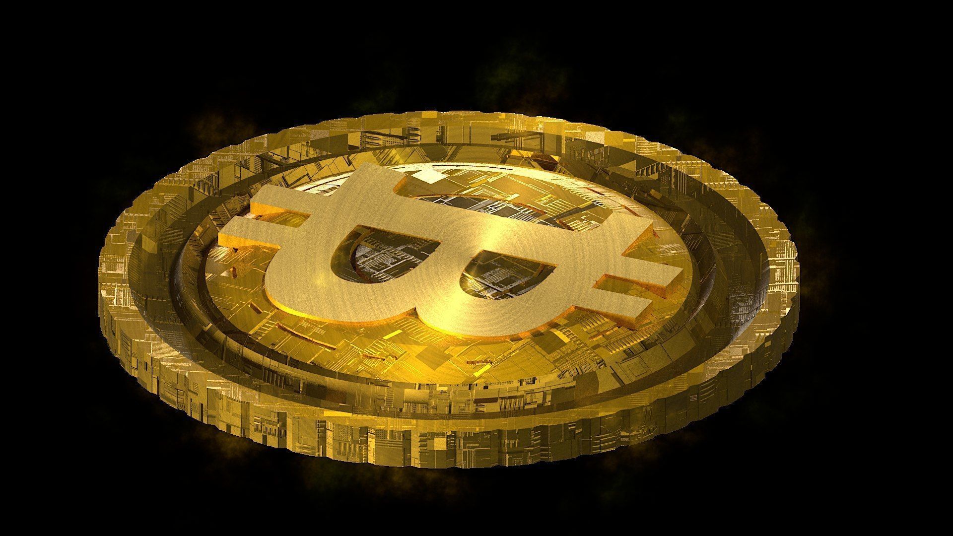 High Detailed Bitcoin Crypto Coin Token Blockchain Nft 0053 3D model_3