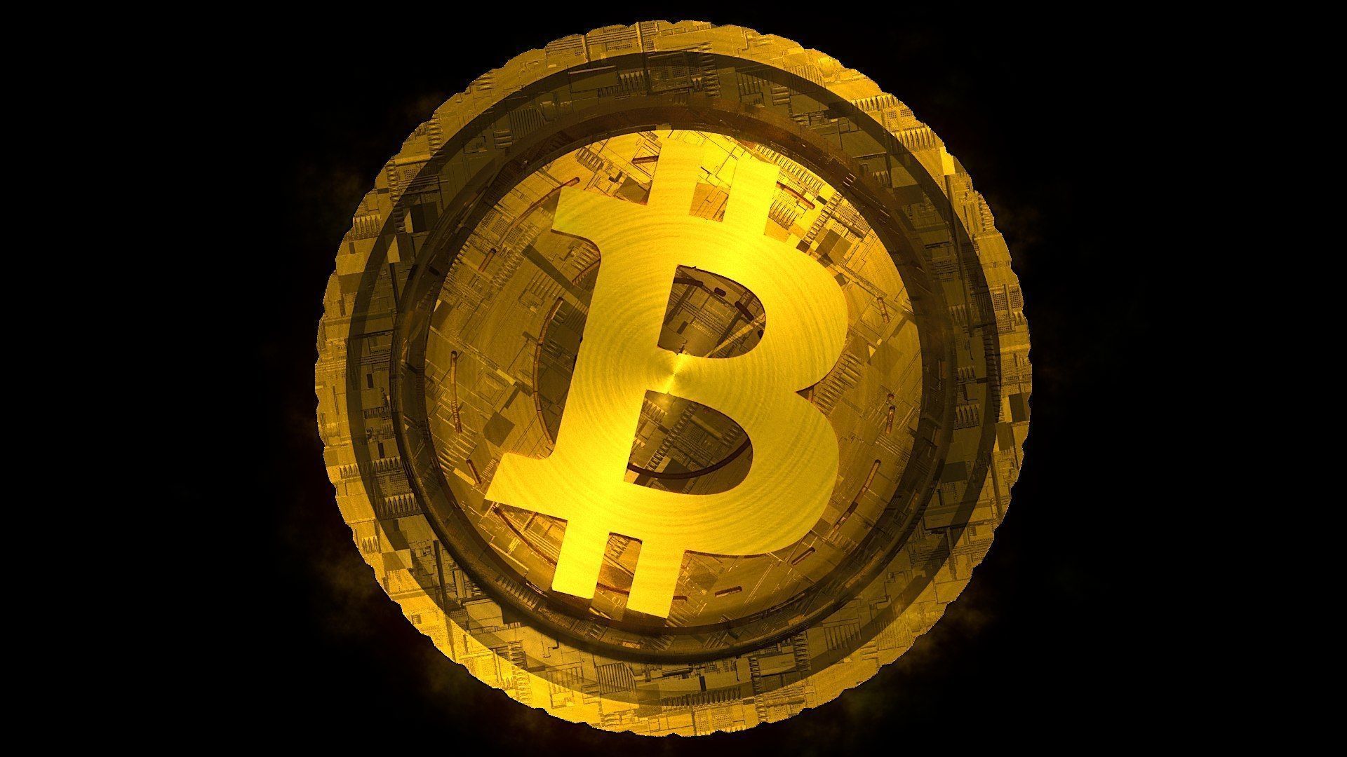 High Detailed Bitcoin Crypto Coin Token Blockchain Nft 0053 3D model_1