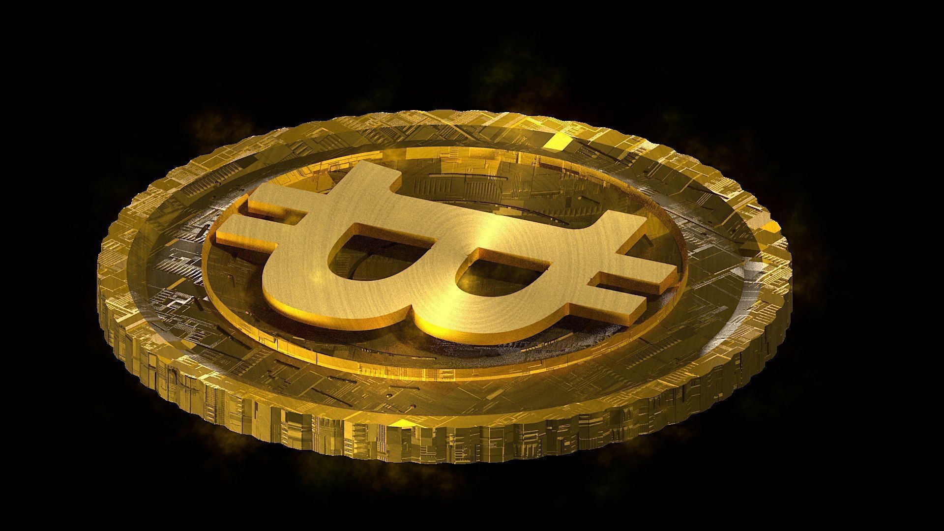 High Detailed Bitcoin Crypto Coin Token Blockchain Nft 0051 3D model_3