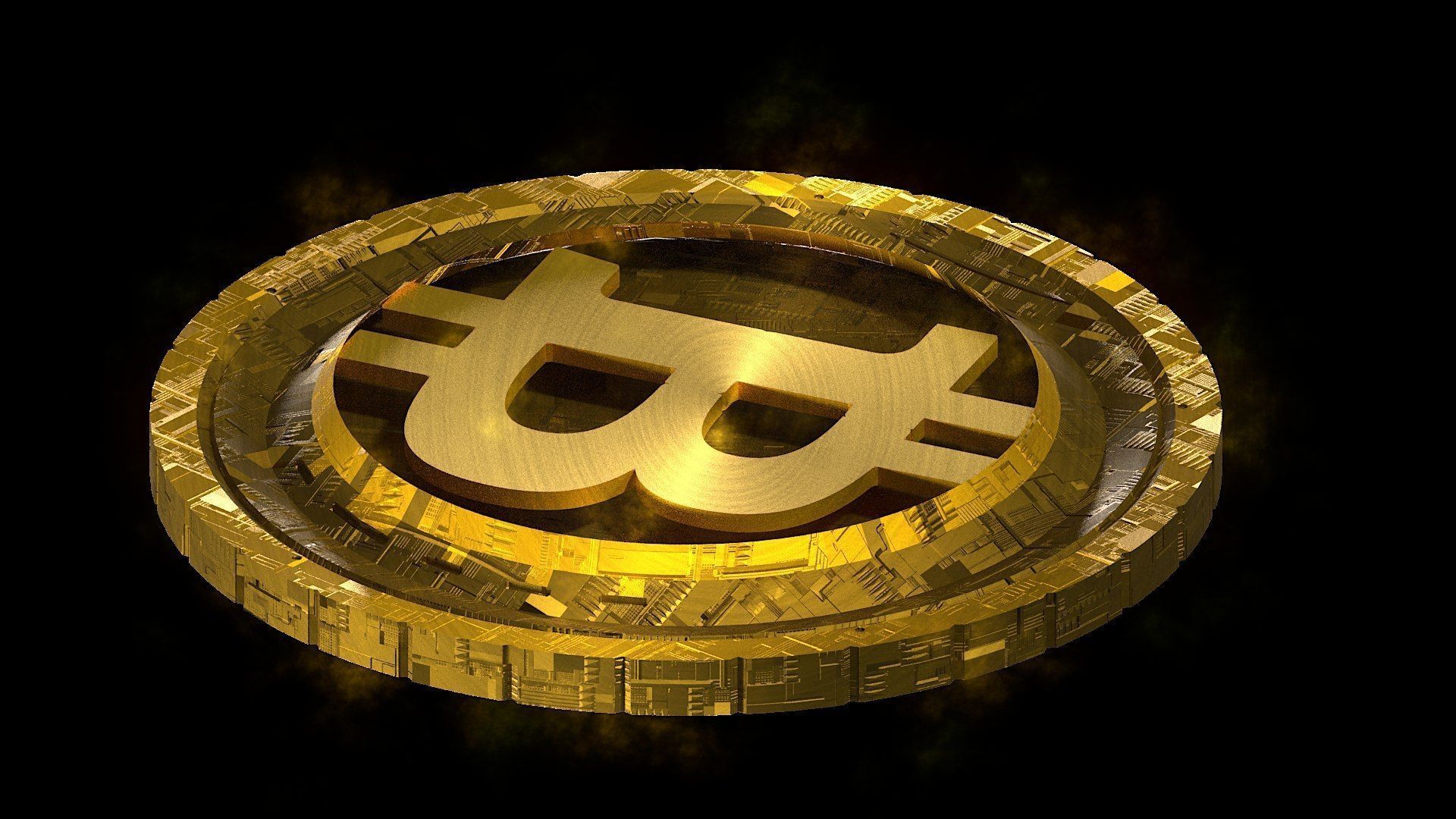 High Detailed Bitcoin Crypto Coin Token Blockchain Nft 0044 3D model_3