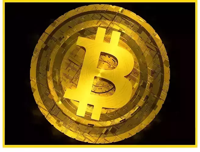 High Detailed Bitcoin Crypto Coin Token Blockchain Nft 0042