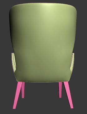 Armchair wing chair 3D model_11