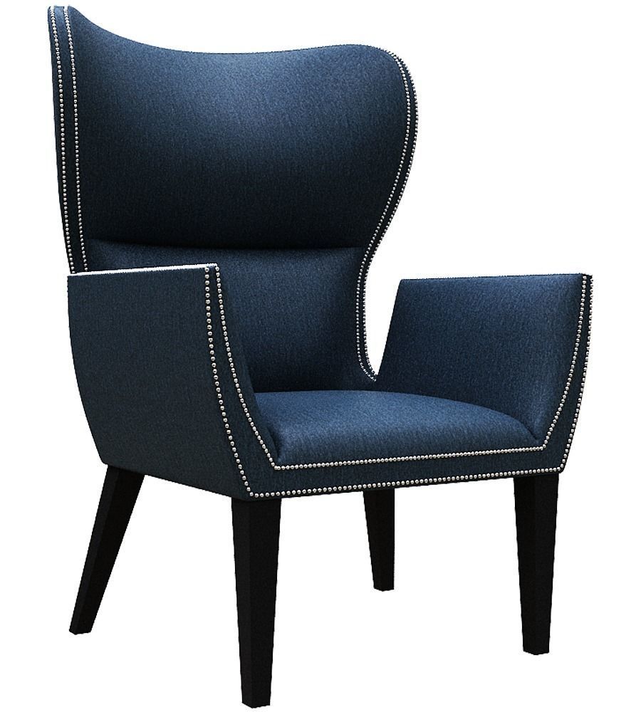 Armchair wing chair 3D model_1