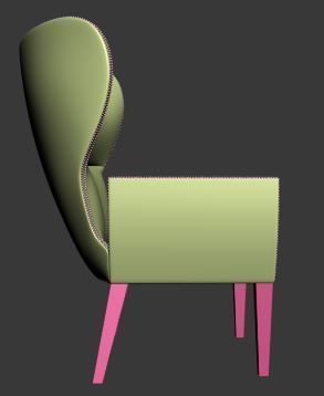 Armchair wing chair 3D model_9