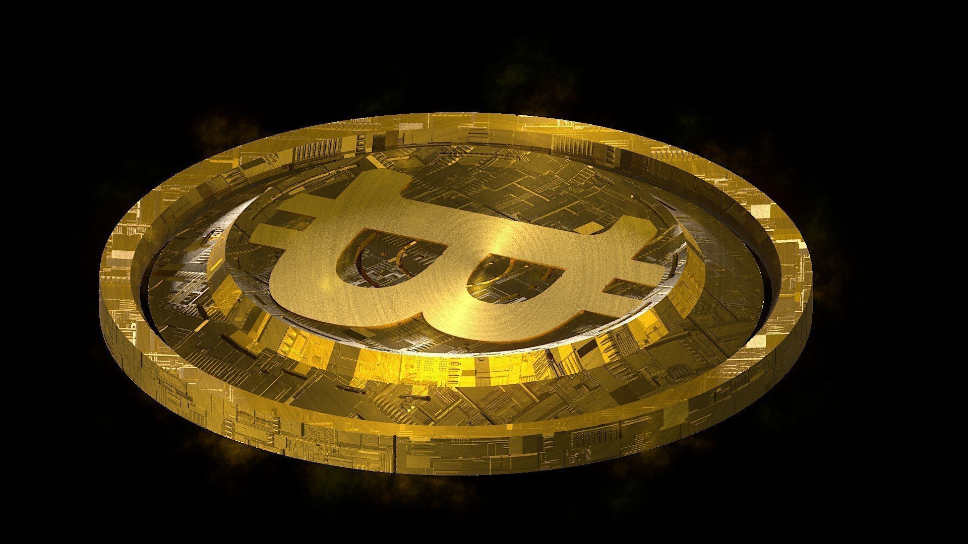 High Detailed Bitcoin Crypto Coin Token Blockchain Nft 0030 3D model_3