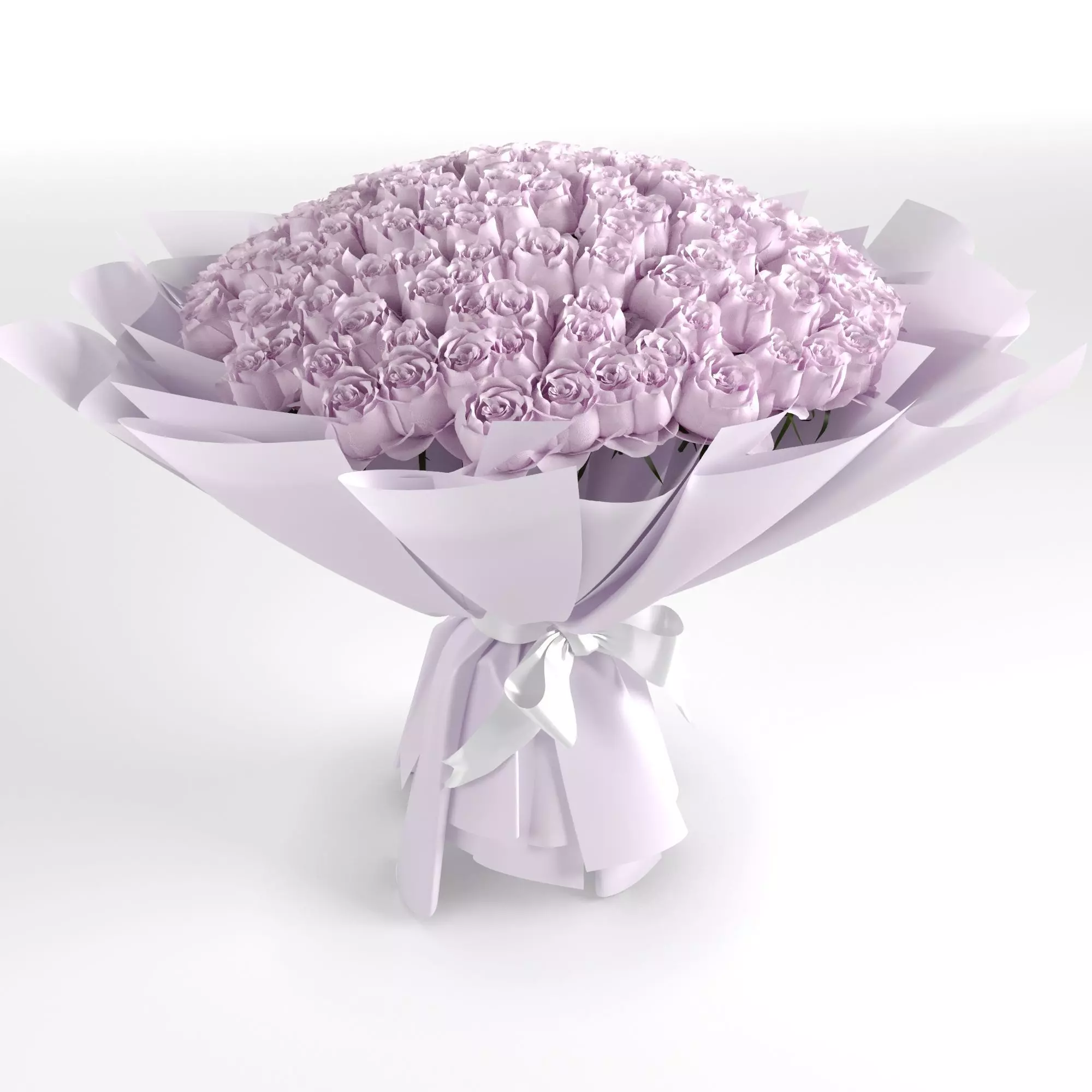 Bouquet of 100 rose roses 3D model