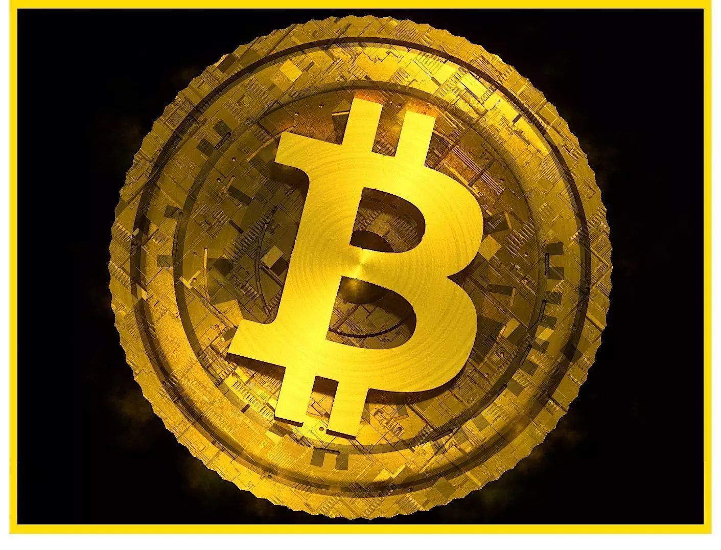 High Detailed Bitcoin Crypto Coin Token Blockchain Nft 0028 3D model_0