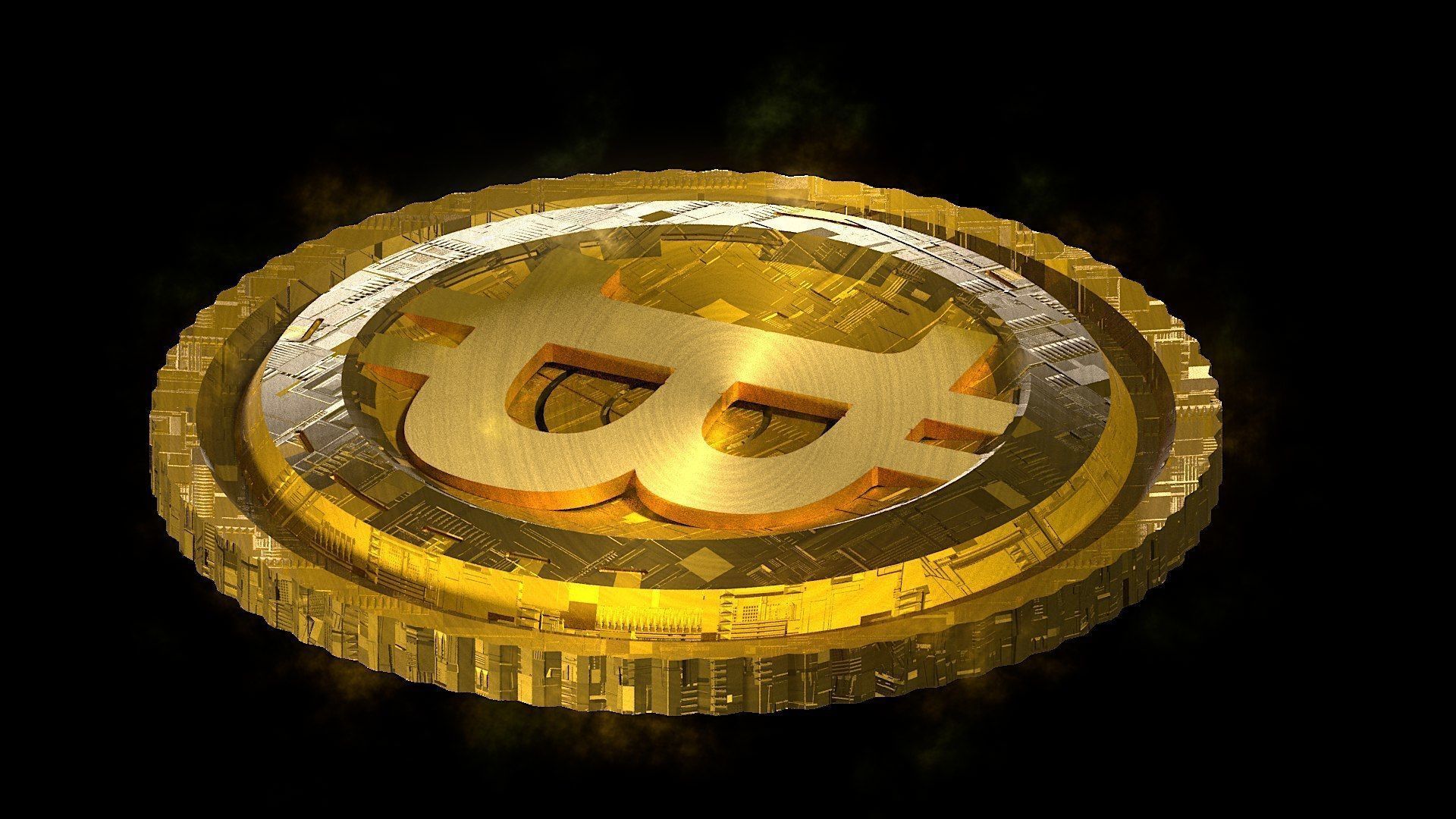 High Detailed Bitcoin Crypto Coin Token Blockchain Nft 0024 3D model_3