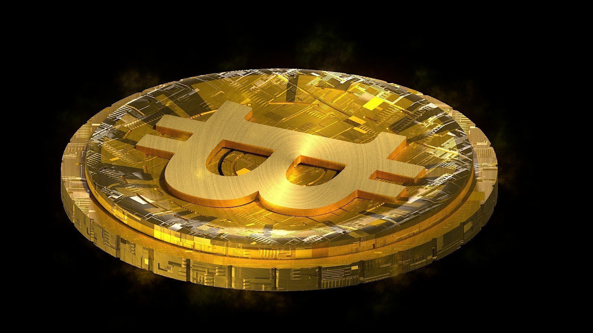 High Detailed Bitcoin Crypto Coin Token Blockchain Nft 0019 3D model_3