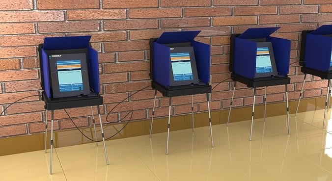 E-voting polling station 3D model