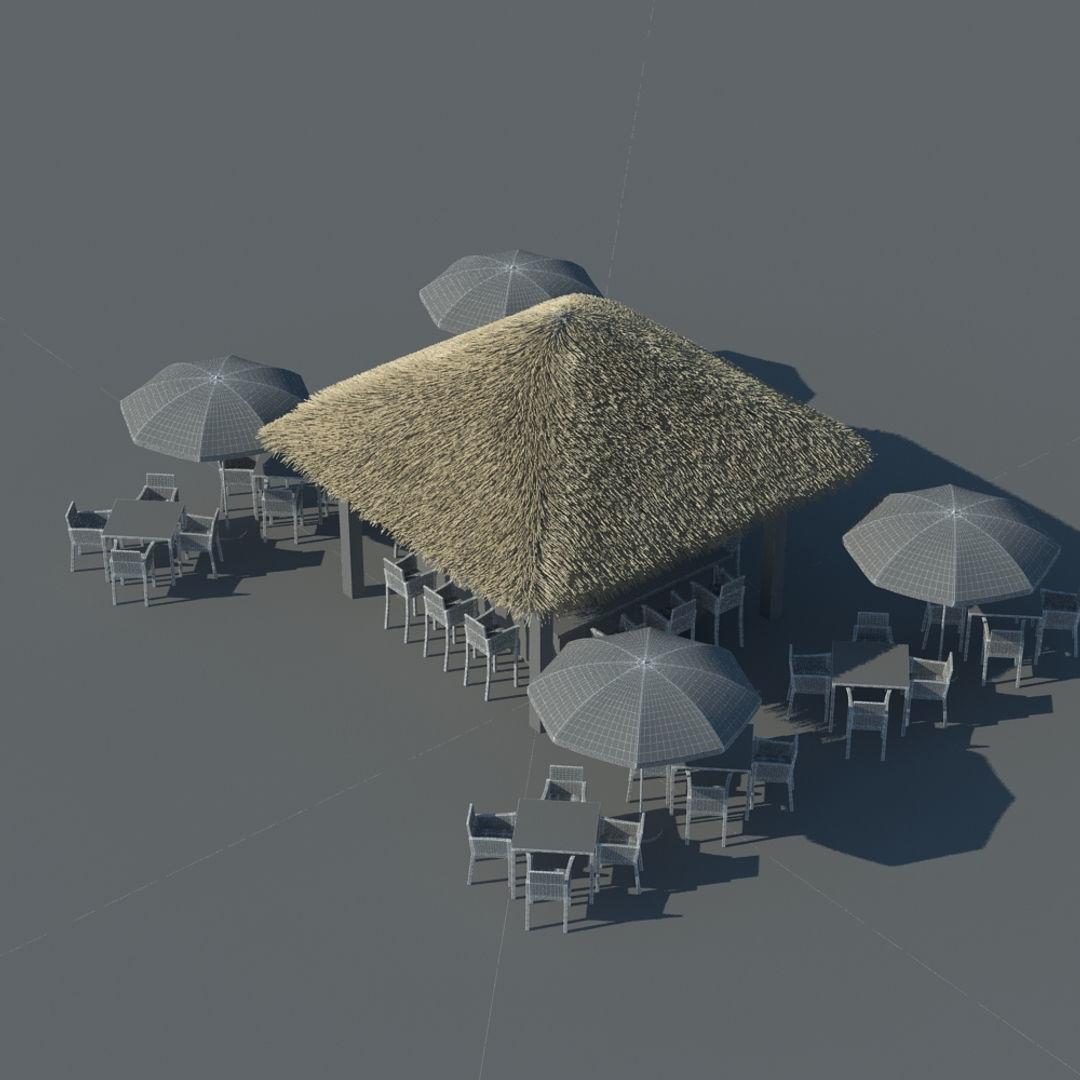 Tiki Beach Bar 3D model_6