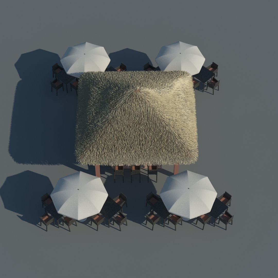 Tiki Beach Bar 3D model_4