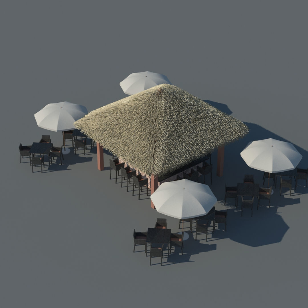 Tiki Beach Bar 3D model_5