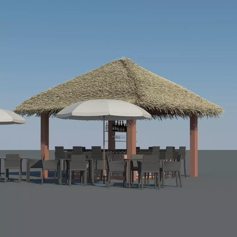 Tiki Beach Bar 3D model_0