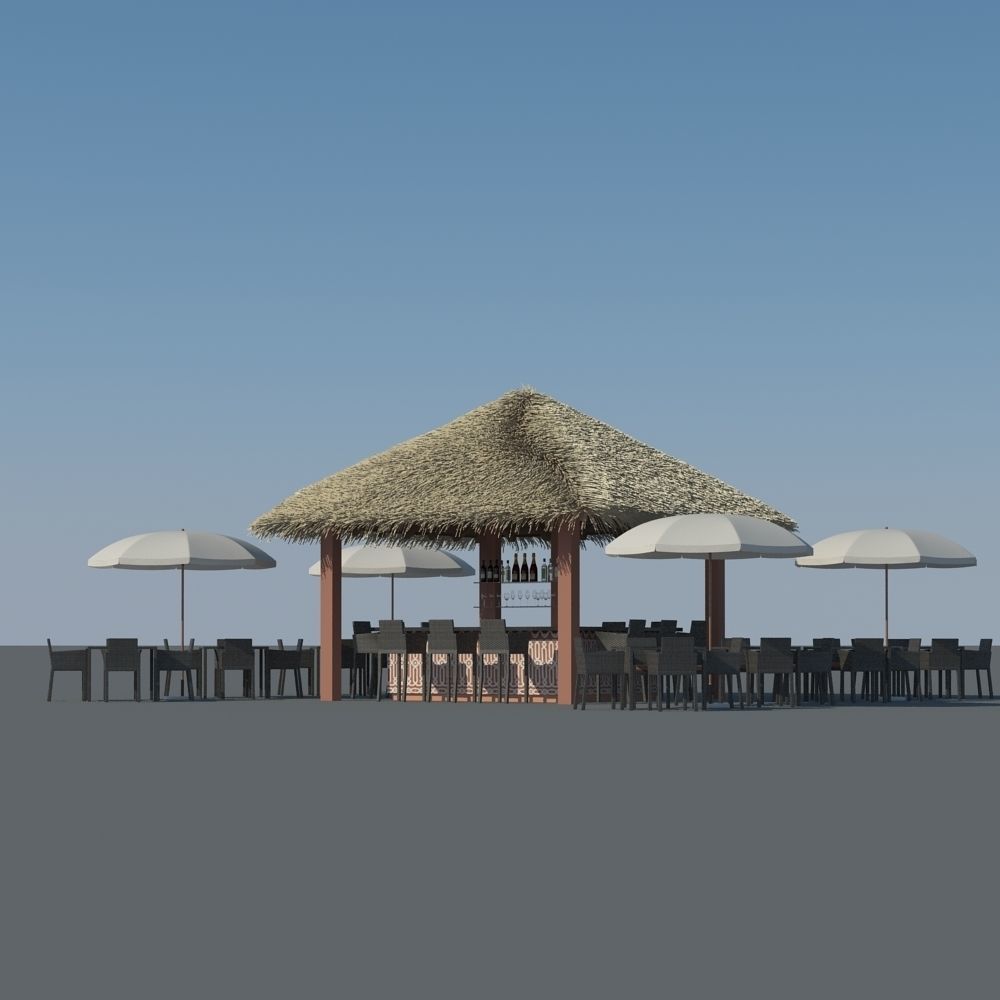 Tiki Beach Bar 3D model_7