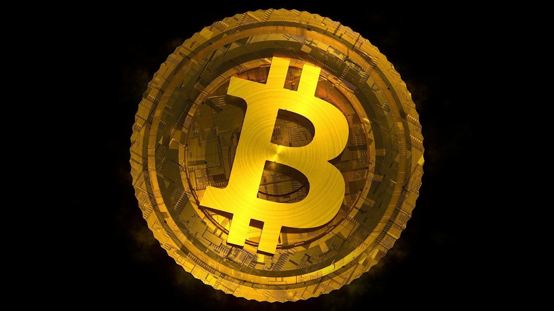 High Detailed Bitcoin Crypto Coin Token Blockchain Nft 0001 3D model_1