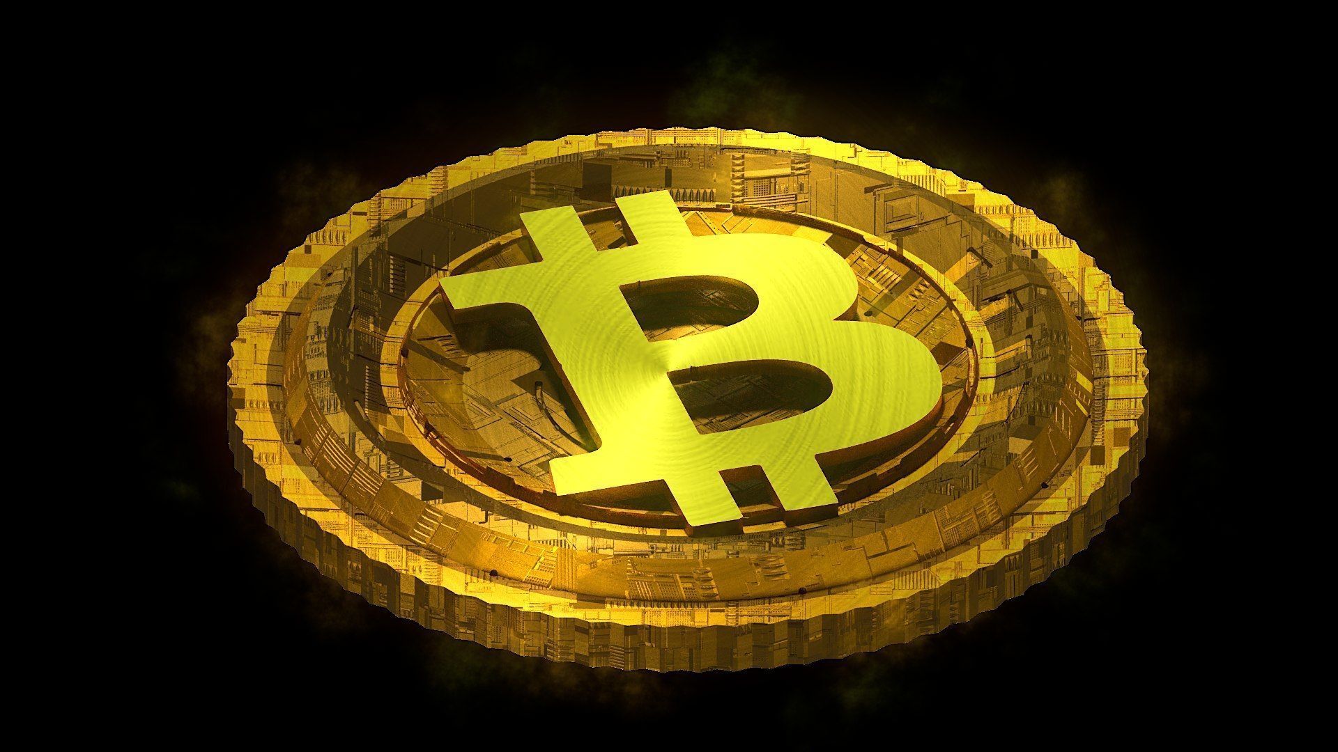 High Detailed Bitcoin Crypto Coin Token Blockchain Nft 0001 3D model_2