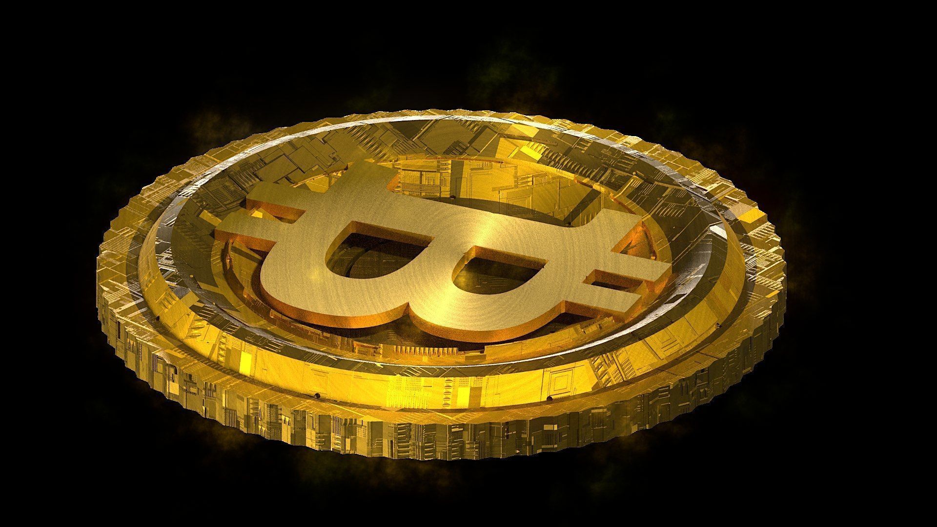 High Detailed Bitcoin Crypto Coin Token Blockchain Nft 0001 3D model_3