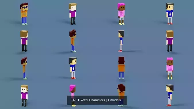 NFT Voxel Characters 3D Model Collection NFT Voxel Characters 3D Model Collection