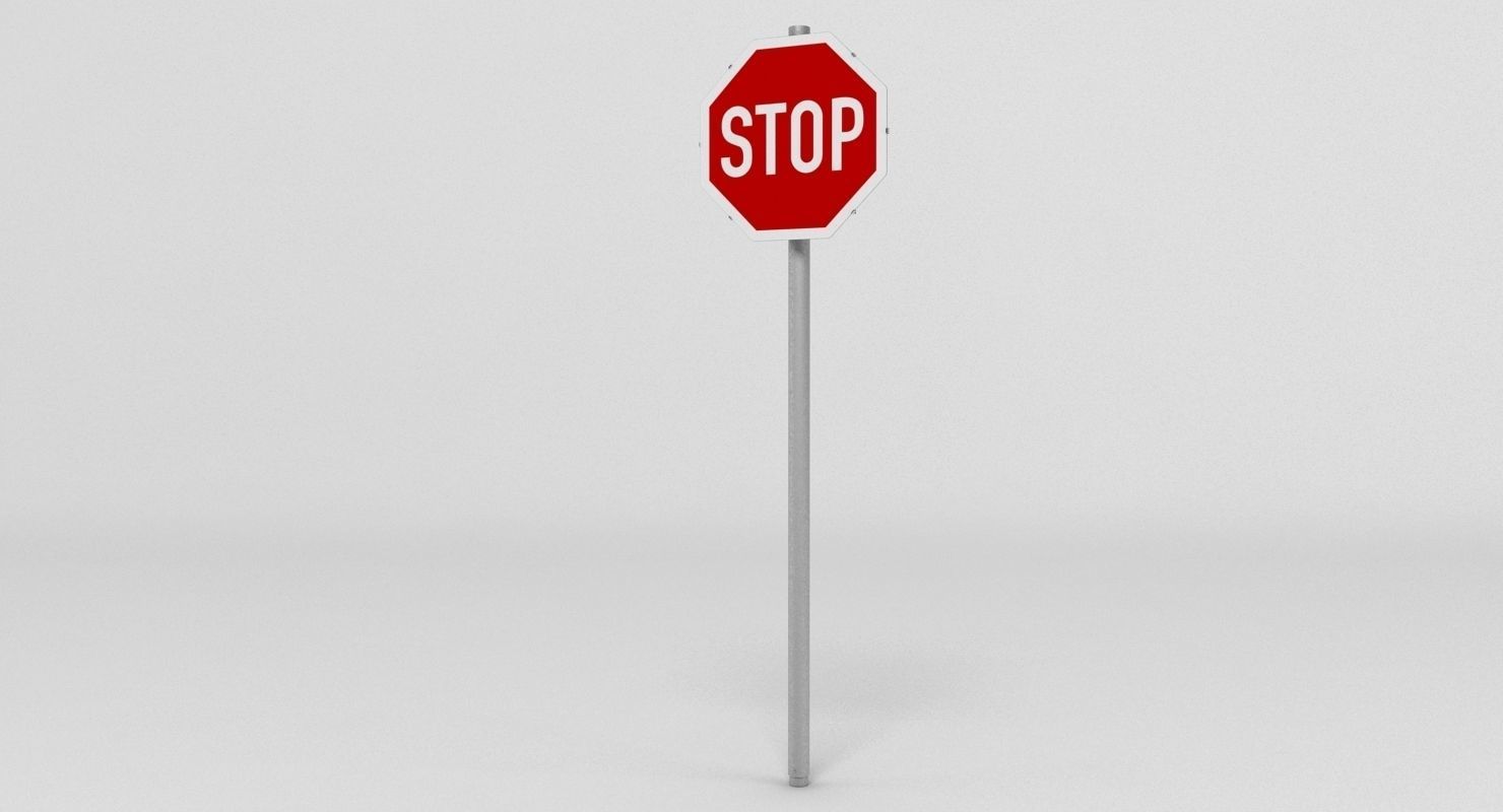 Stop Sign 3D model_1