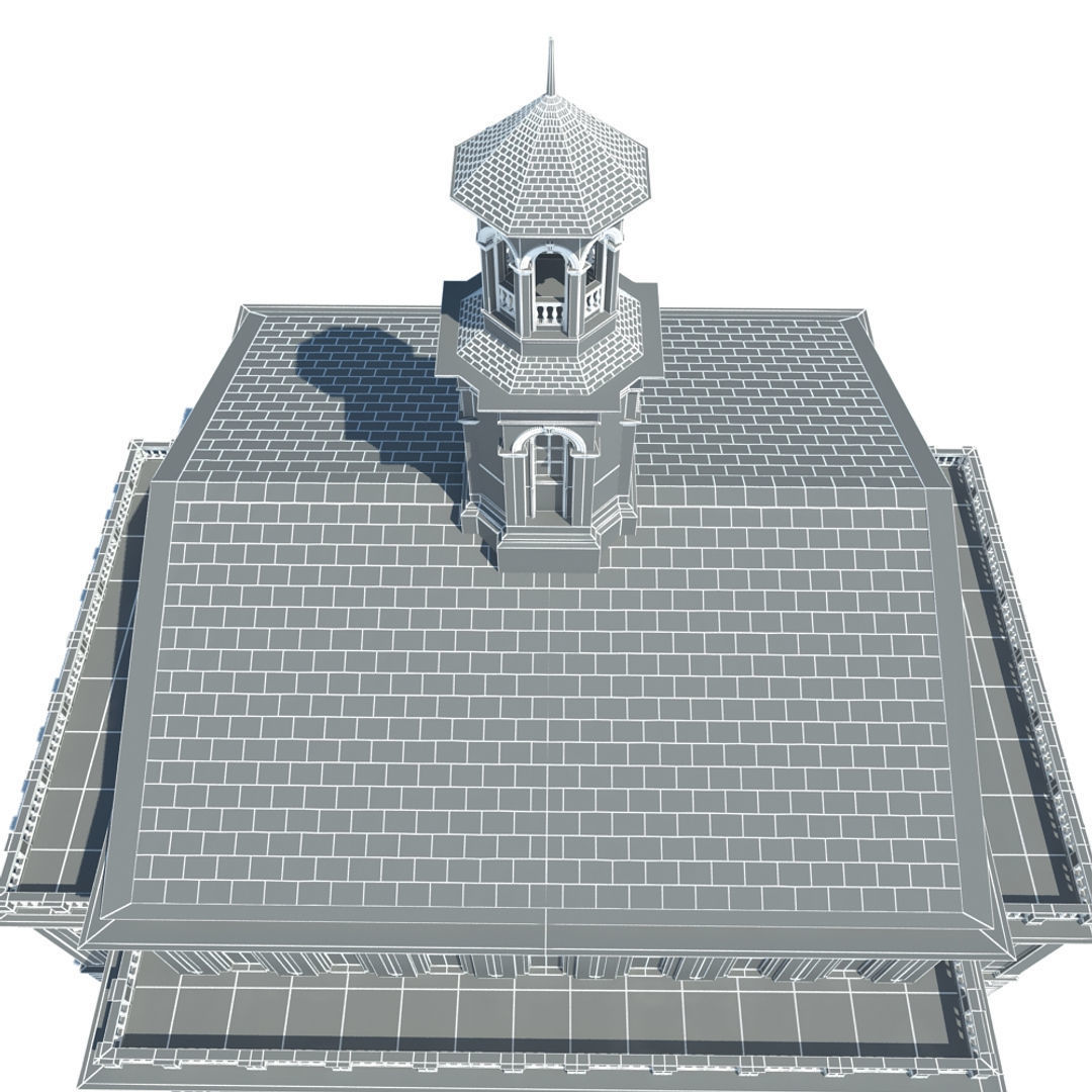 Generic Town Hall Building 3D model_16