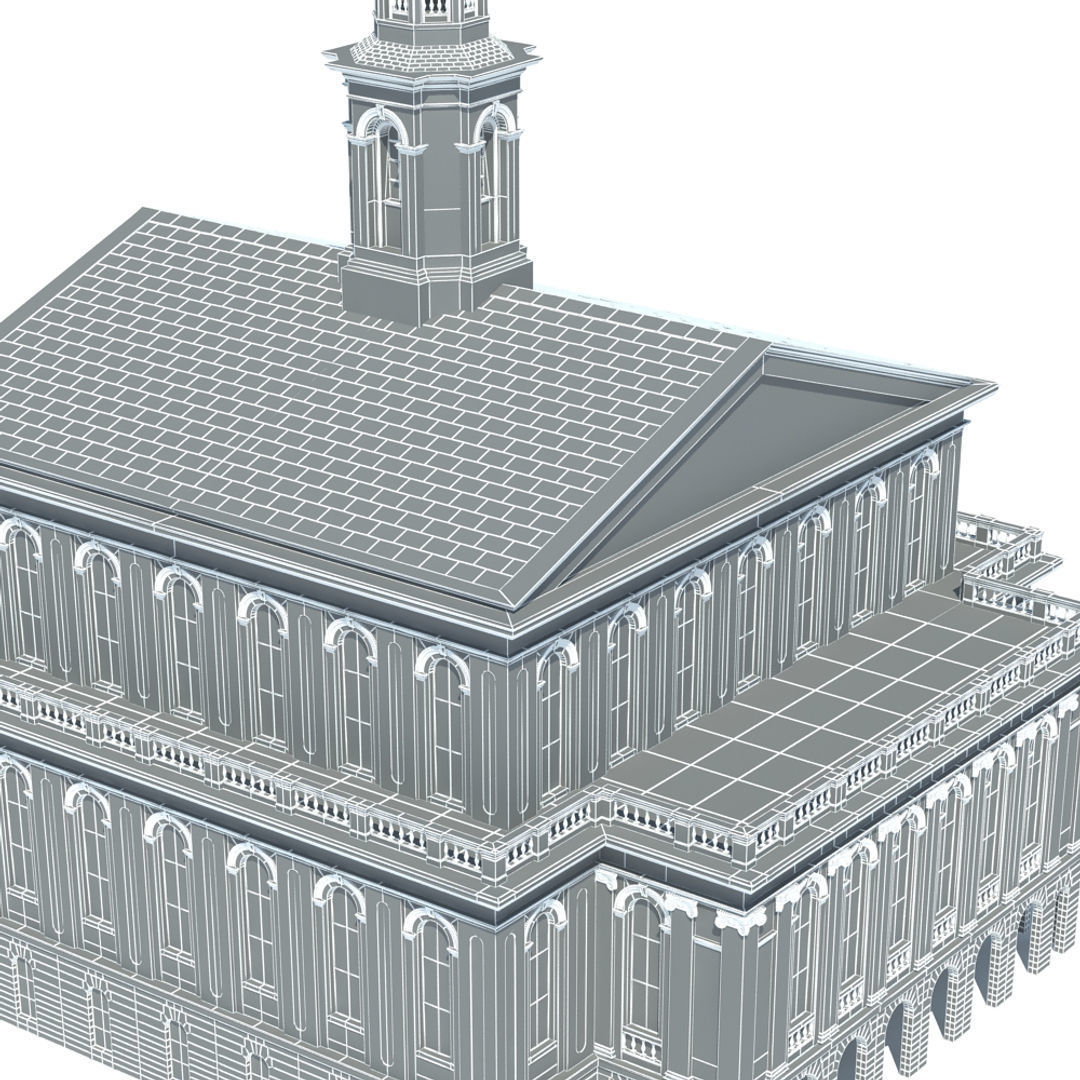 Generic Town Hall Building 3D model_15