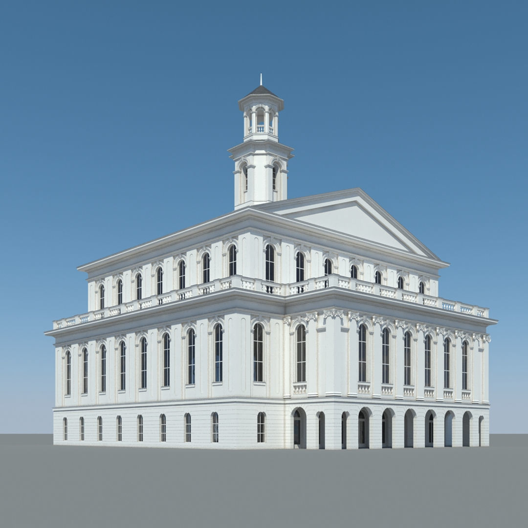 Generic Town Hall Building 3D model_17
