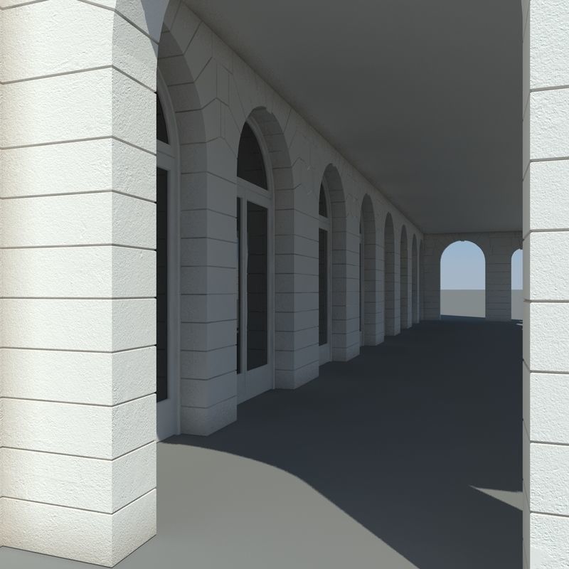 Generic Town Hall Building 3D model_5