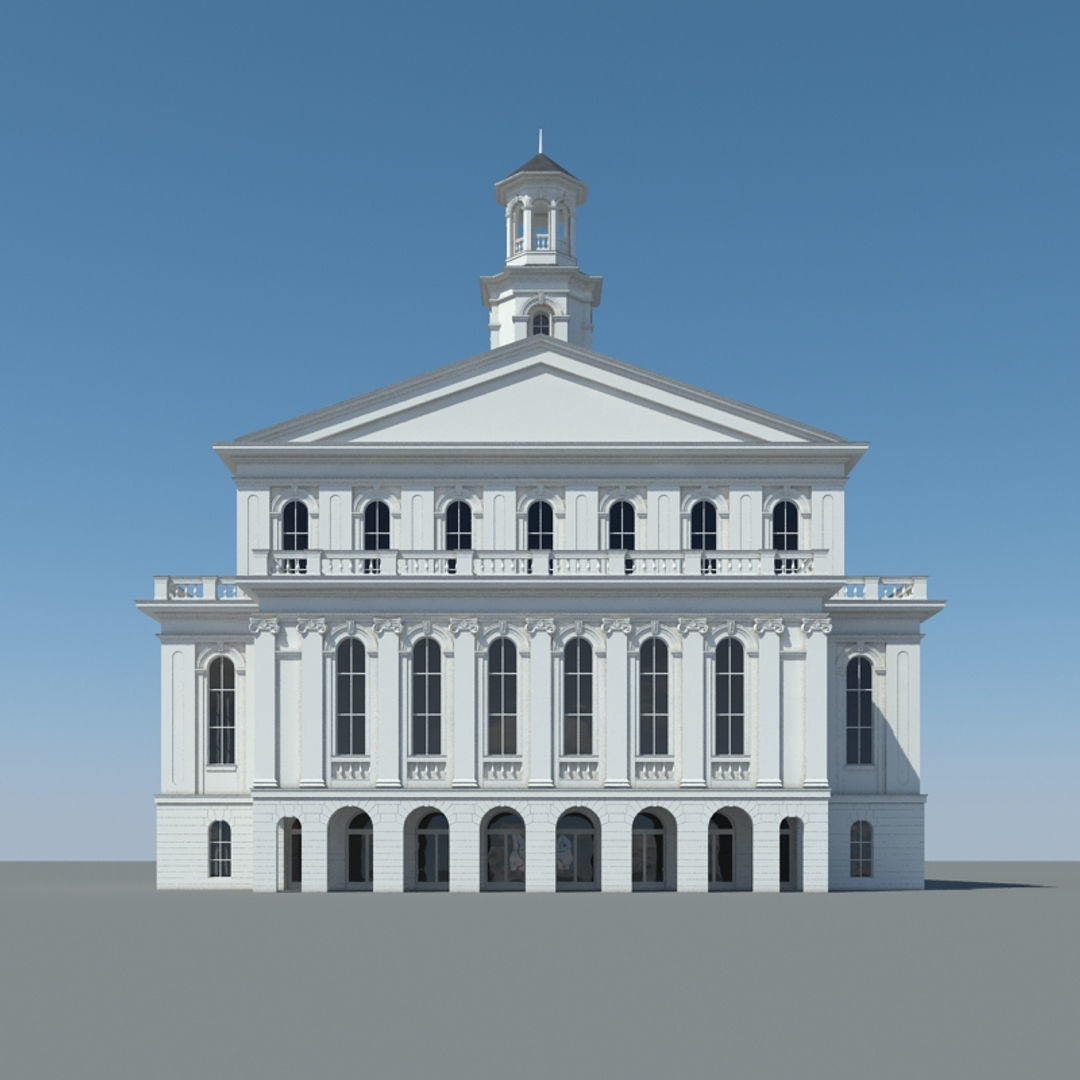 Generic Town Hall Building 3D model_18