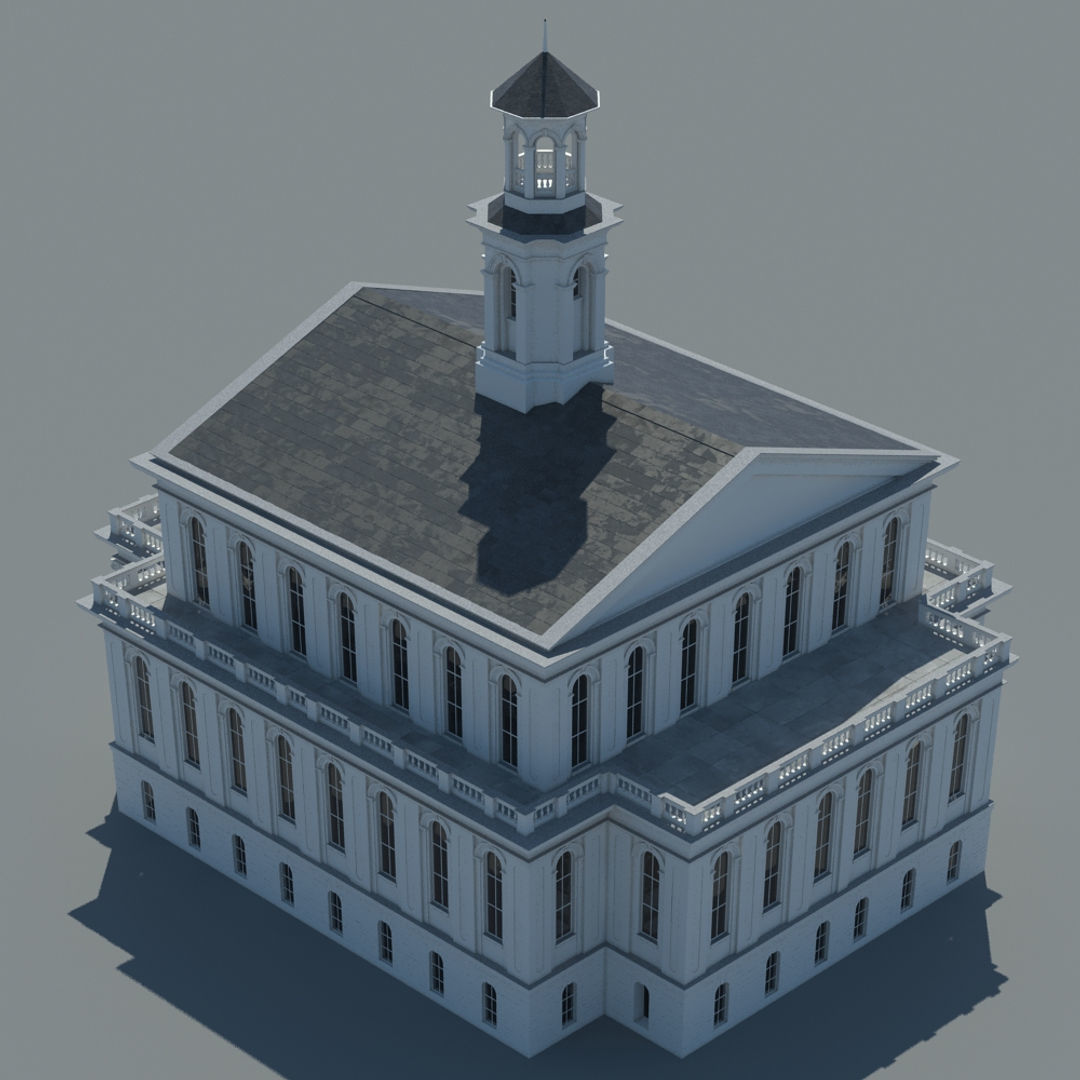 Generic Town Hall Building 3D model_12
