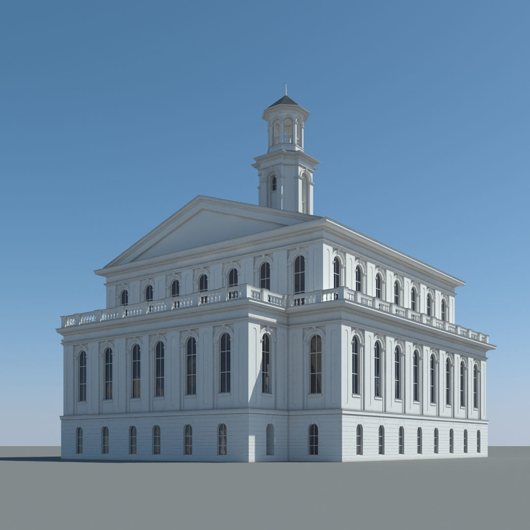 Generic Town Hall Building 3D model_1